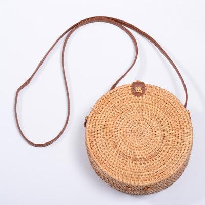 Handmade Crossbody bags Bohemian Straw Bags for Women Little Circle Beach Handbags