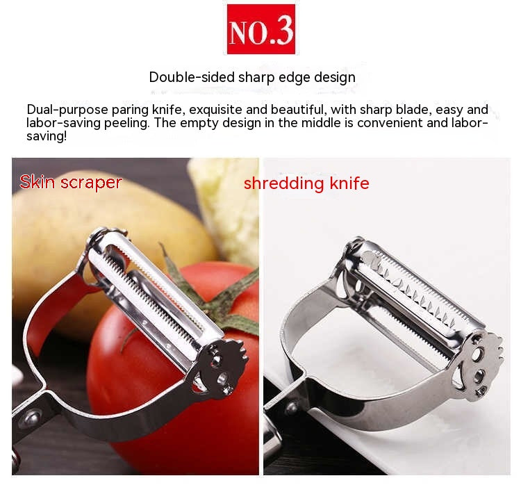 Kitchen Tools Three-piece Set Double-sided Dual-use Scraping Shredder Fruit Corer