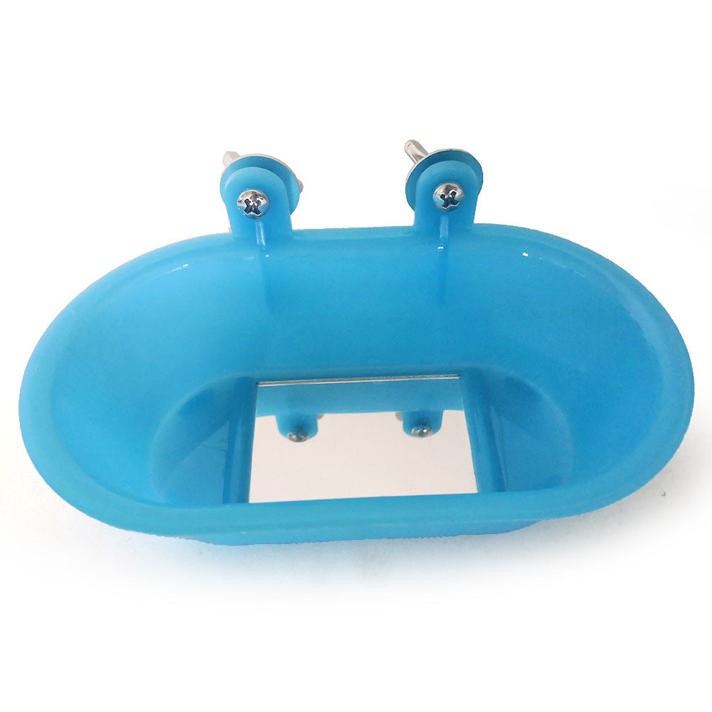 Small bird with mirror small parrot bath tub