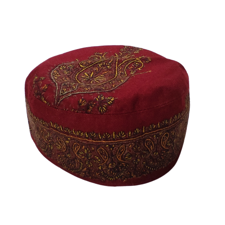 Pure Kashmiri Pashmina Cap With  Needle Work