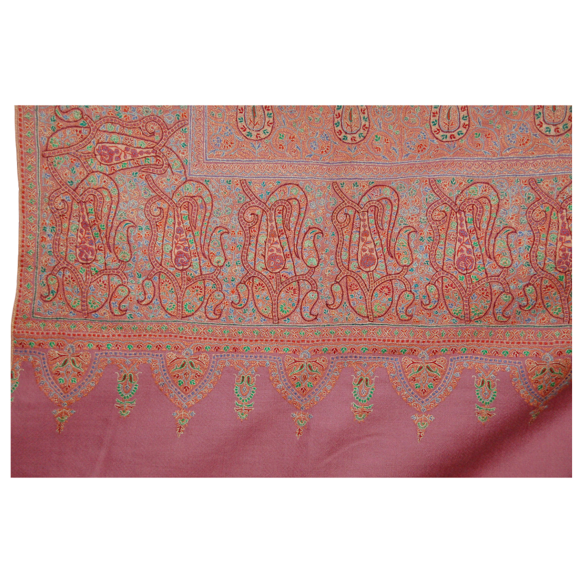 Pure Pashmina With Hand Work Pink Colour Shawl