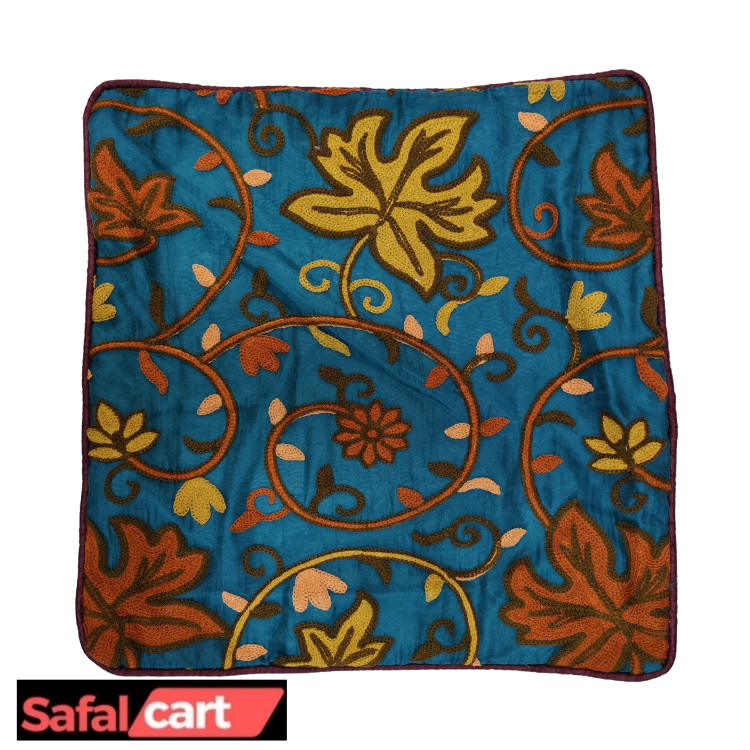 Organza Cushion Cover With Kashmiri Aari Work