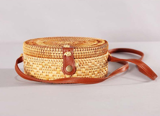 Handmade Crossbody bags Bohemian Straw Bags for Women Little Circle Beach Handbags