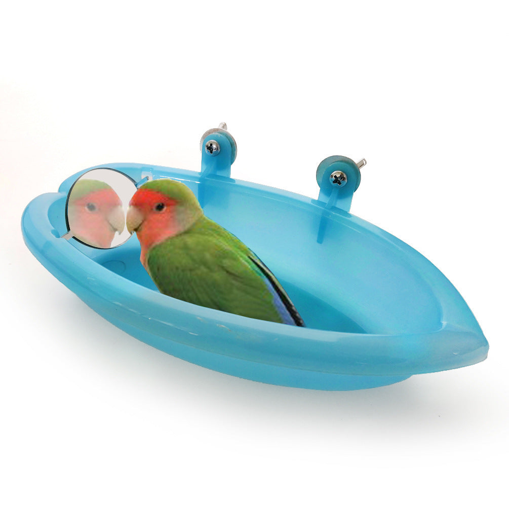 Small bird with mirror small parrot bath tub