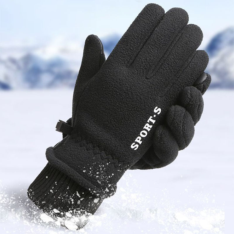 Outdoor Ski Riding Gloves Winter Polar Fleece Flip Cover Gloves