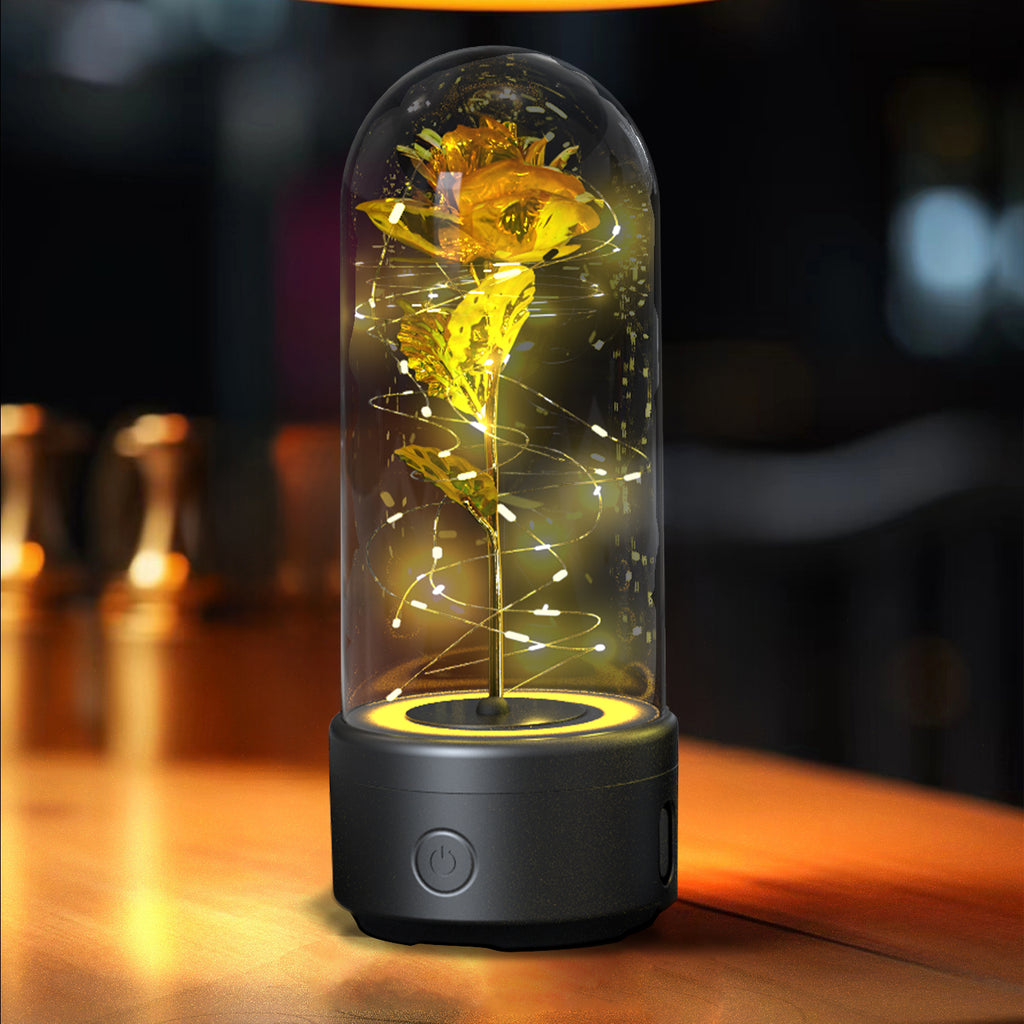 Creative 2 In 1 Rose Flowers LED Light with Bluetooth Speaker