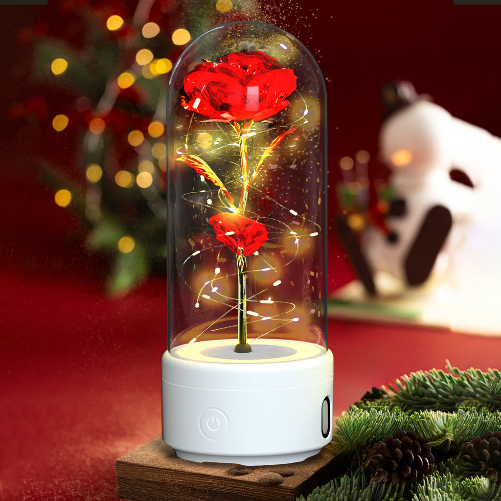 Creative 2 In 1 Rose Flowers LED Light with Bluetooth Speaker