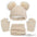 Children's Autumn And Winter Fleece-lined Thickened Double Ball Hat Scarf Gloves Three-piece Set