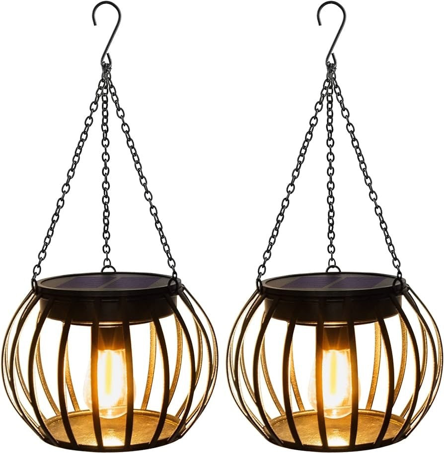 Fashion Simple Solar Garden Metal Hanging Lamp