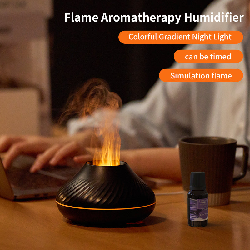 130ML Flame Humidifier Diffuser Aroma Essential Oil Fire Flame Aroma Diffuser