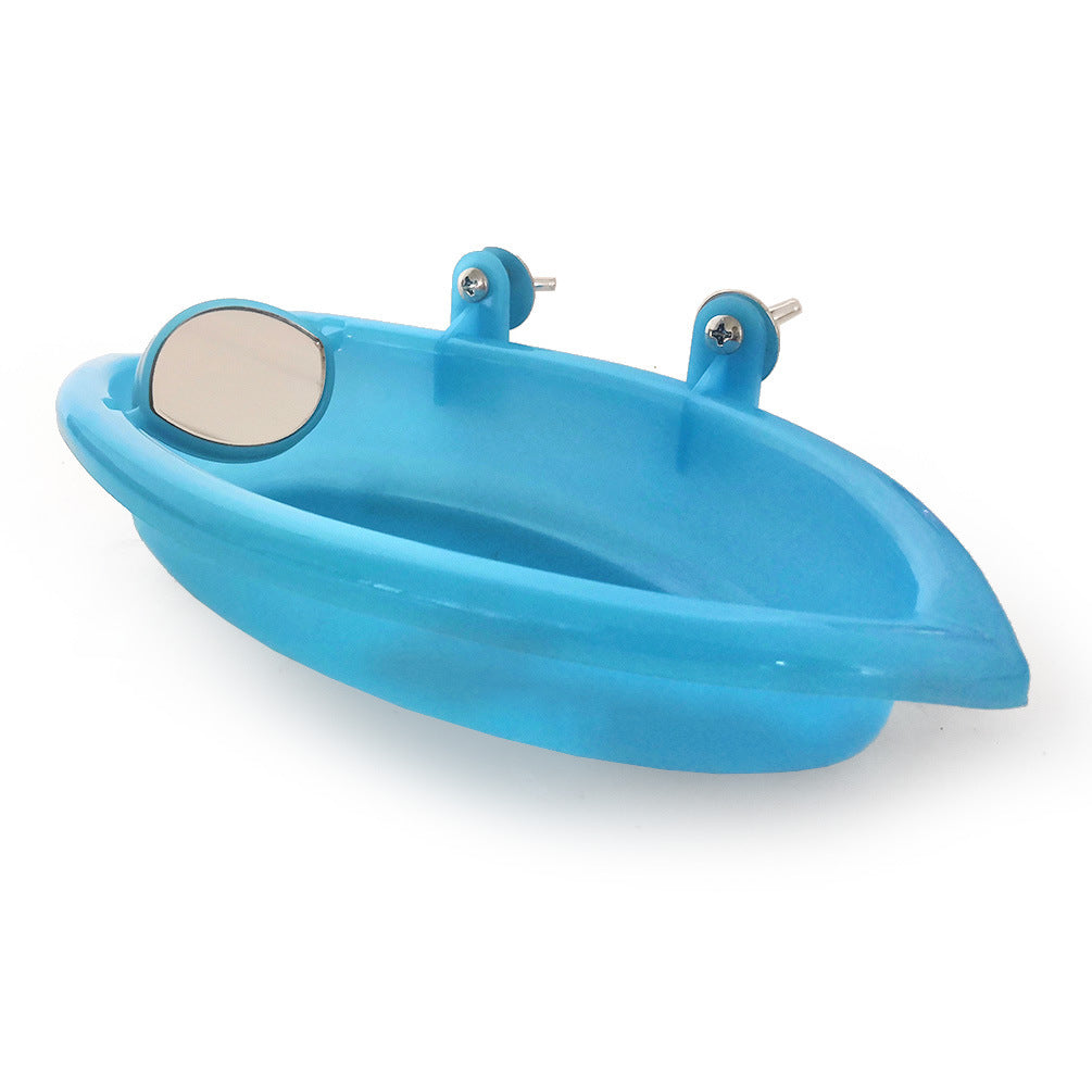 Small bird with mirror small parrot bath tub