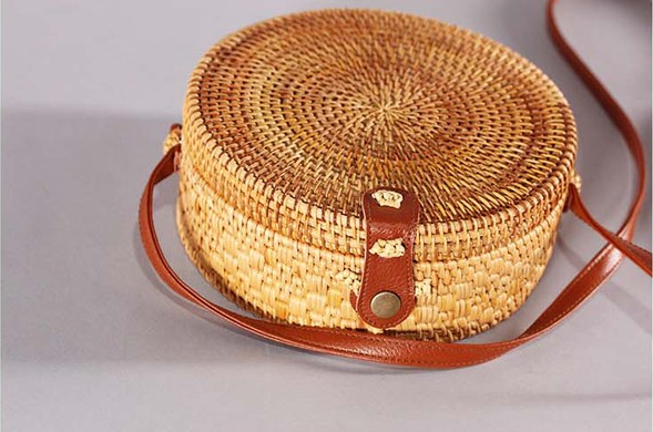 Handmade Crossbody bags Bohemian Straw Bags for Women Little Circle Beach Handbags