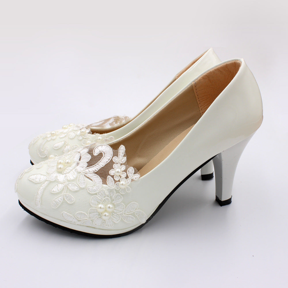 Flat Wedding White Bridal Dress Bridesmaid Shoes