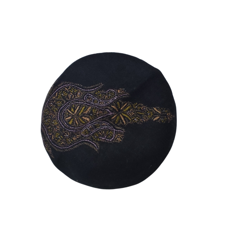 Pure Kashmiri Pashmina Cap With  Needle Work