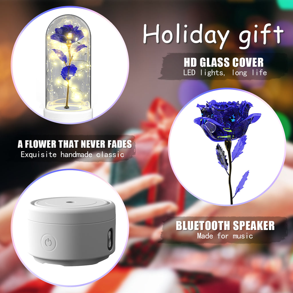 Creative 2 In 1 Rose Flowers LED Light with Bluetooth Speaker