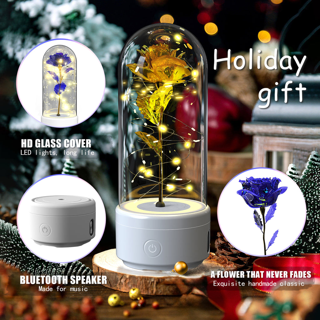 Creative 2 In 1 Rose Flowers LED Light with Bluetooth Speaker