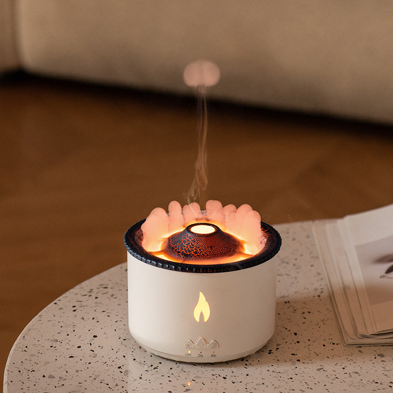 Jellyfish Flame And Blue Volcano Humidifier Air Diffuser Wholesale Portable Flame Oil Essential Aroma Mini Volcanic Diffuser With Remote Control