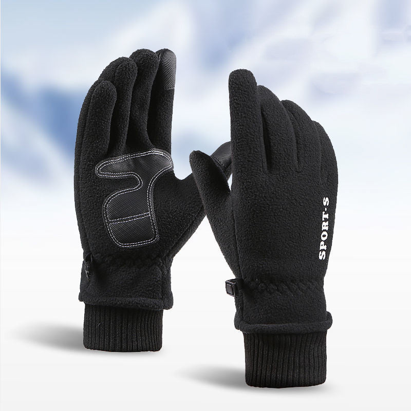 Outdoor Ski Riding Gloves Winter Polar Fleece Flip Cover Gloves