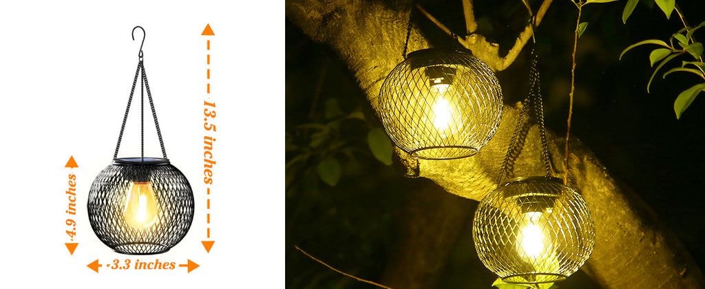 Fashion Simple Solar Garden Metal Hanging Lamp