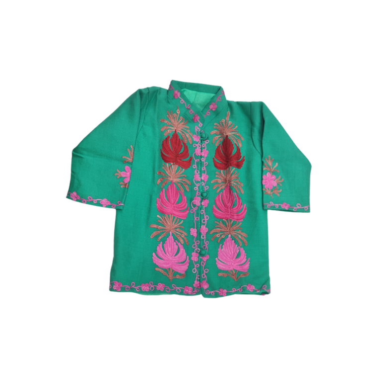 Kashmiri Kids Coat With Aari Work